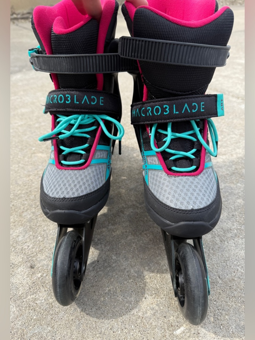 Rollerblade Macro Adjustable Women's Inline Skates in Black/Teal/Pink ABT brake - Picture 4 of 8